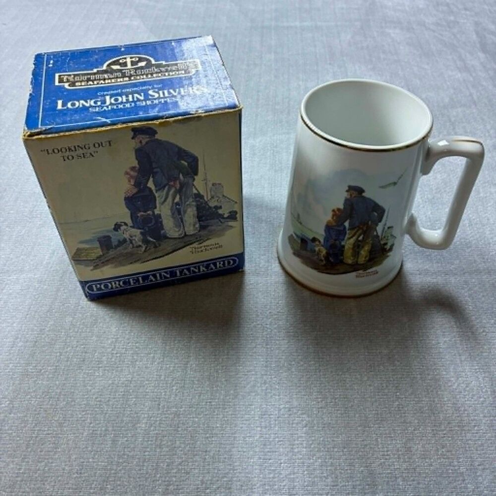 Vintage 1985 Norman Rockwell Seafarers Collection Looking Out to Sea Mug